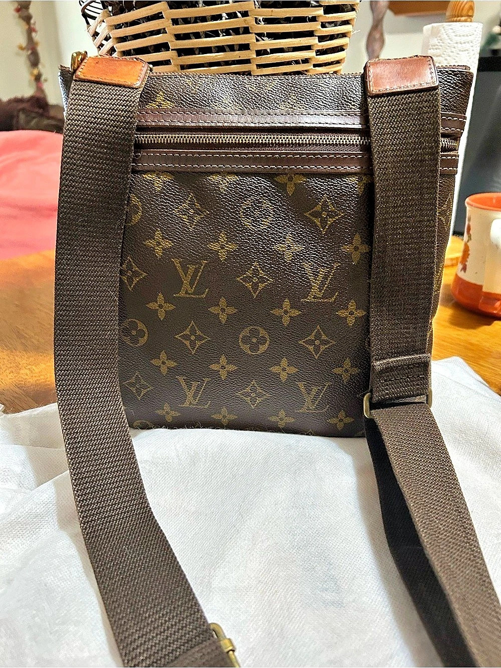 Louis Vuitton Bosphore Messenger PM Monogram Crossbody Bag Brown & Gold